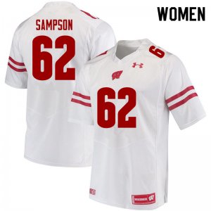Women's Wisconsin Badgers NCAA #62 Cormac Sampson White Authentic Under Armour Stitched College Football Jersey EH31I32MQ